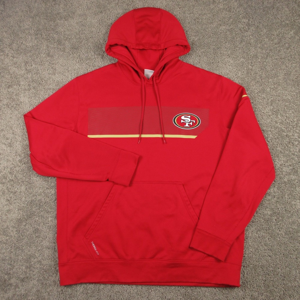 San Francisco 49ers Sweater Mens XL Red Hoodie Sweatshirt Nike Thermafit NFL